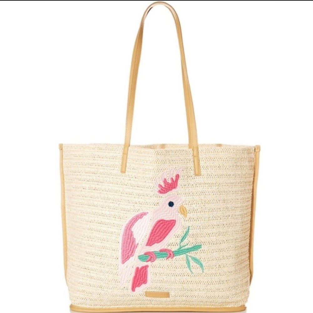Vera Bradley Natural Straw Tote Bag